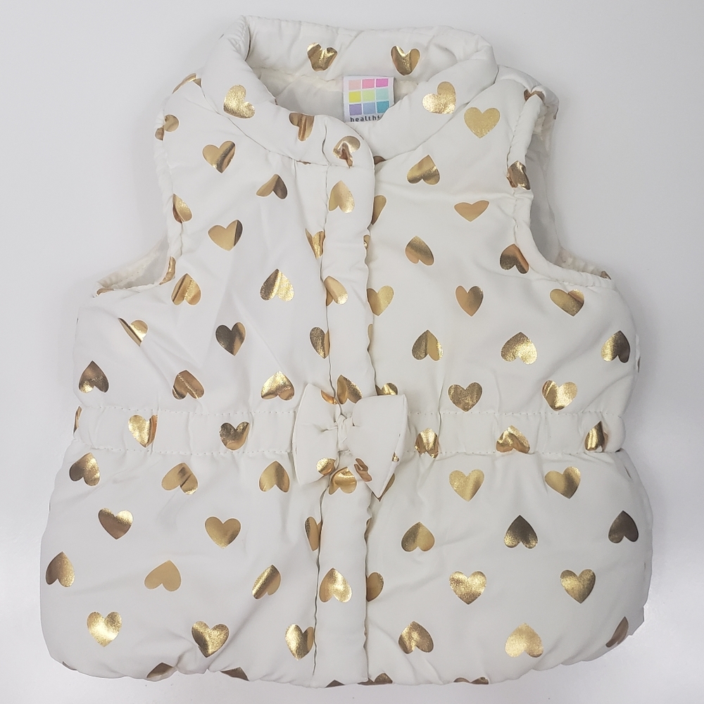 Healthtex Gold Heart Puffer Vest Size 3-6 …